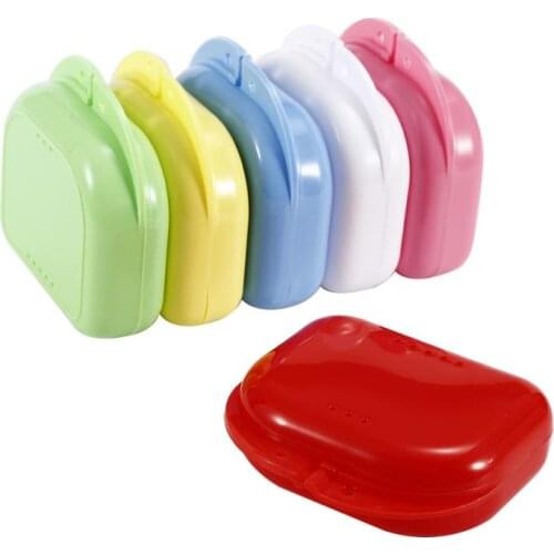 6 Colors Fake Teeth Orthodontic Case Denture Appliance Container Storage Boxes Oral Hygiene Supplies Organizer
