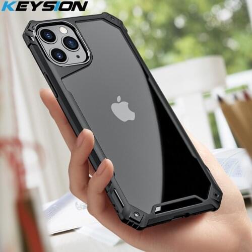 KEYSION Fashion Shockproof Case for iPhone 11 Pro Max XR X Xs Max Transparent Phone Back Cover for iPhone SE 2020 New 8 7 7 Plus