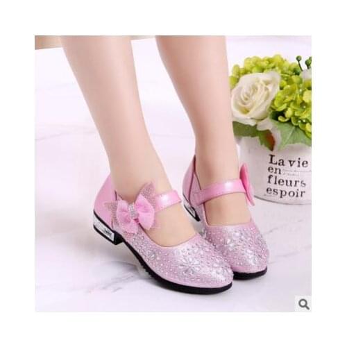 2018 hot New Spring Autumn Baby Girl Shoes PU Leather Children Fashion Sneakers Princess Flower Kids Girls Flat Shoes size 26-36