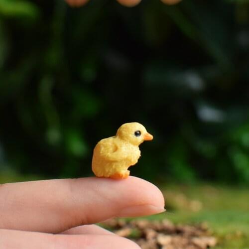 Small Farm Animal Chick Model Cute Little Yellow Chicken Fairy Garden Miniatures Bonsai Decoration Action Figure Figurines Toys