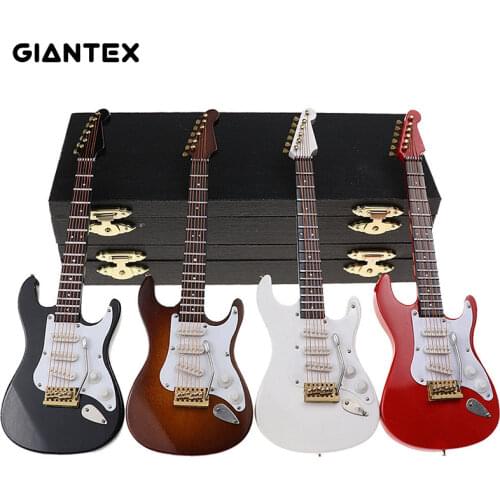 Mini Electric Guitar Wooden Miniature Guitar Model Musical Instrument Guitar Decoration Gift Decor For Bedroom Living Room U2701