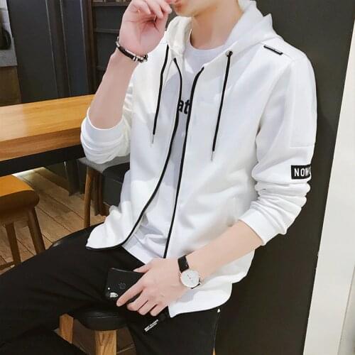 Korea Style White Sweatshirts Men Hoodies Argyle Hoodies Dress Hooded Homme Zipper Streetwear Hip Hop Clothing Male OverSize 4XL