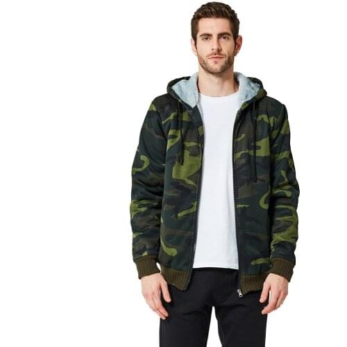 Men Hoodies Winter Thick Warm Fleece Zipper Men Hoodies Coat Camouflage Male Streetwear Hoodies Sweatshirts EU size M -2XL