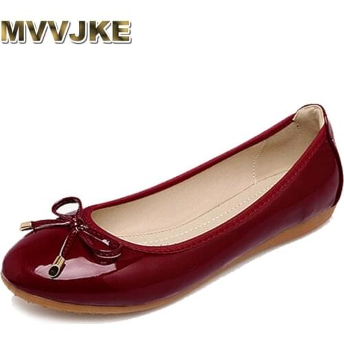 MVVJKENew 2018 Fashion Shoes Women Flats Round toe Elegant Bowknot Soft Single Boat Shoes Womens Flat Heel Brand Plus Size E062