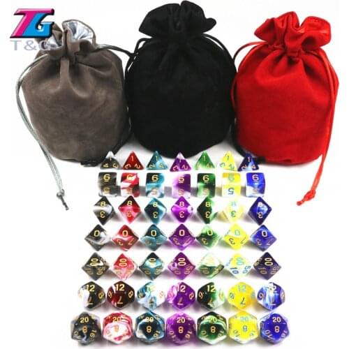 Hot Sale 49pcs/pack Wholesale Polyhedron Rpg Dnd Gaming Dice Set with A Free Pouch for Entertainment,Table-game,Tabletop Game