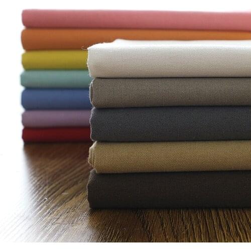 Solid Color Canvas Fabric Thickened Curtain Coarse Cloth DIY Handmade Tablecloth Brocade Sewing Sofa Cover Fabric Cotton Linen