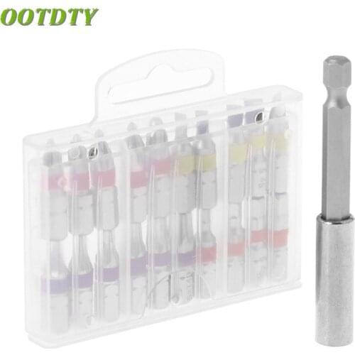 OOTDTY 20PC Colour Coded Screwdriver Bit Set Head PH Torx Flat Hex with Magnetic Holder