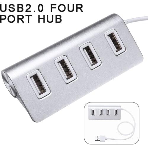 Pohiks 1pc Portable 4 Ports USB 2.0 Hub Adapter High Quality Aluminum Alloy Adapter Cable For PC Laptop Computer Accessories