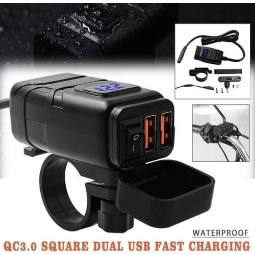 Portable Motorcycle Dual USB Phone Charger Motorbike Waterproof Socket Power Adapter Charging For Mobilr Phone Accessories