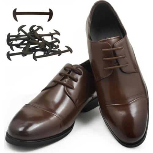 12pcs/set Leather Silicone Shoelaces sneakers shoes lace Lazy No Tie Shoelaces Elastic Silicone ShoeLace Suitable Unisex laces