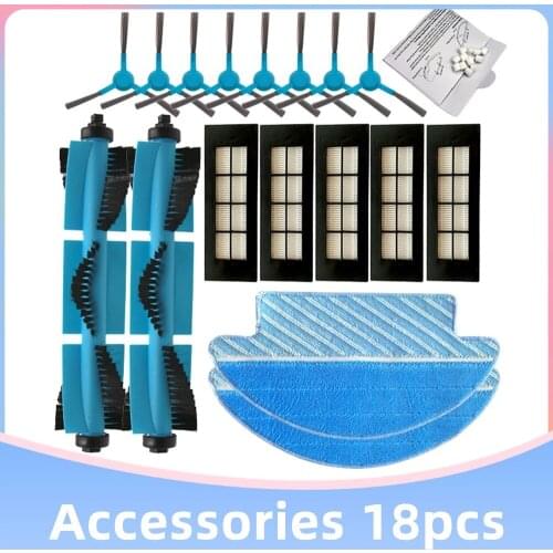 HEPA Air Filter Roller Main Roller Side Brush Mop Cloth for Conga 3090 Robot Vacuum Cleaner Replacement Kits