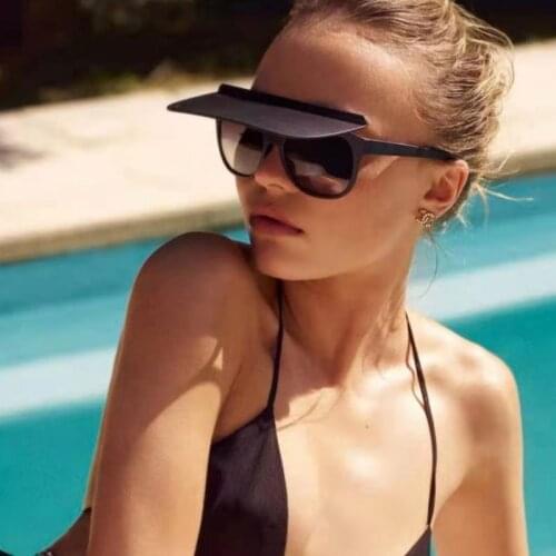 Fashion Vintage Luxury Brand Designer Flip Square Sunglasses Women Men Popular Gradient Sun Glasses Outdoor Travel Shades UV400