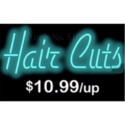 Hair Cuts w/Custom Price Plate Salon Tube Neon Sign Handcrafted Signs Club Pub Shop Store Business signage Signboard 17"x14"