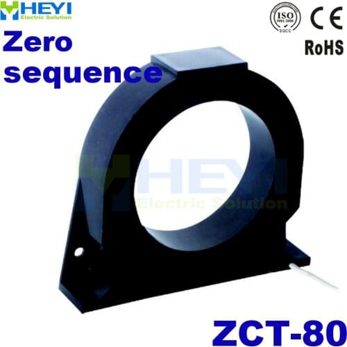 Leakage protection transformer ZCT-80 single phase zero phase CT 0.3A/0.3mA 1A/0.5mA with hole 80mm