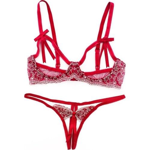 Women for Sex Push Up Sexy Underwear Lingerie Bralette Open Chest with Open Crotch Panties Bra Set for Valentines Sexy Bras for