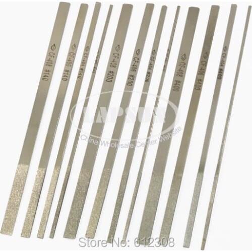 10 PCS Flat Diamond Coating Needle File Files Set 180mm * 50mm for Jewelers Tool Steel Stone Glass Metal freeshipping