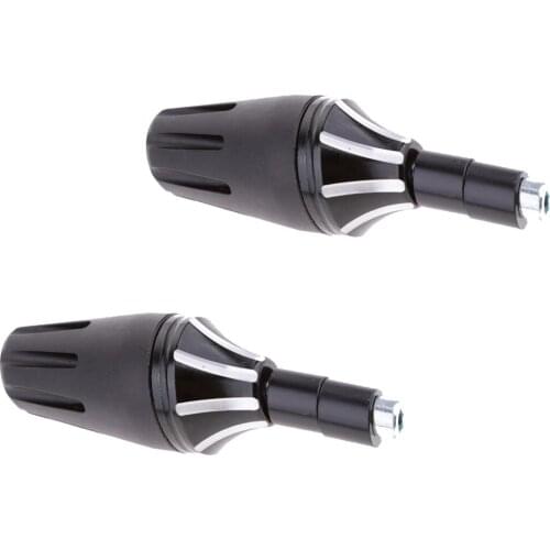 2Pcs CNC Frame Slider Falling Crash Protector For Motorcycle Motorbike Black