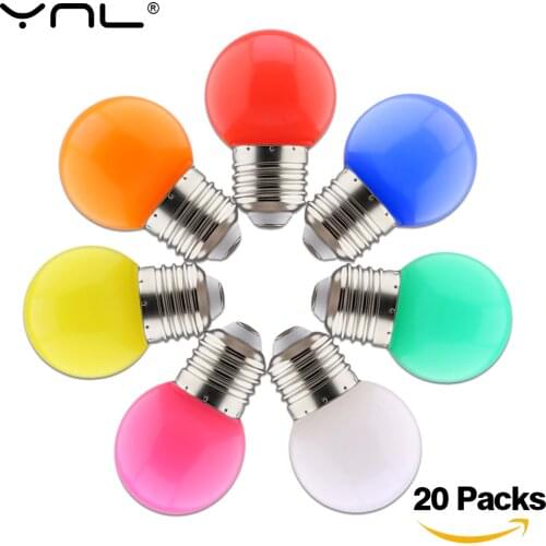 20pcs Bombillas E27 LED Bulb 220V G45 Colorful Lampada RGB LED Light SMD 2835 Colorful bulbs flashlight Lamparas LED Lamp