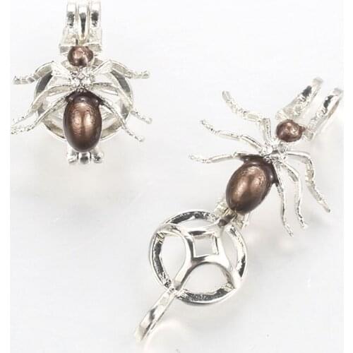 5pcs Fine Ant Pearl Cage Locket Pendant Fine Jewelry Making Bead Cage Aromatherapy Essential Oil Diffuser Box For Oyster Pearl