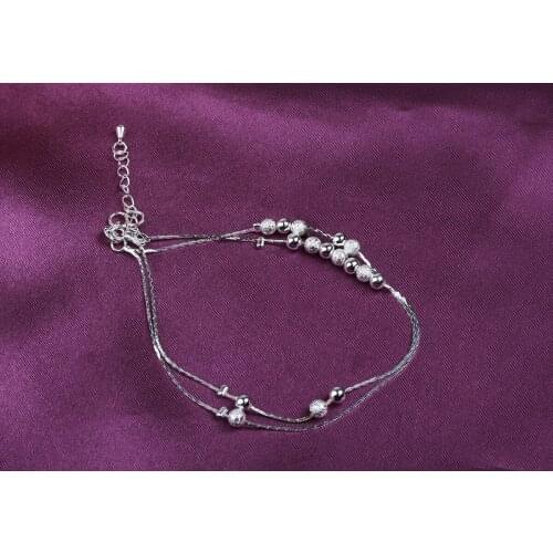 925 Sterling Silver Sandy Beach Anklet Ball Female Simple Unique Design Temperament Fashion Jewelry INS Fashion Elegant Bracelet