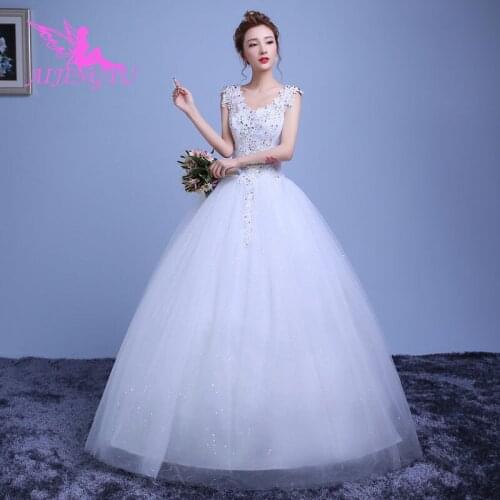 AIJINGYU 2021 girl new hot selling cheap ball gown lace up back formal bride dresses wedding dress WK184