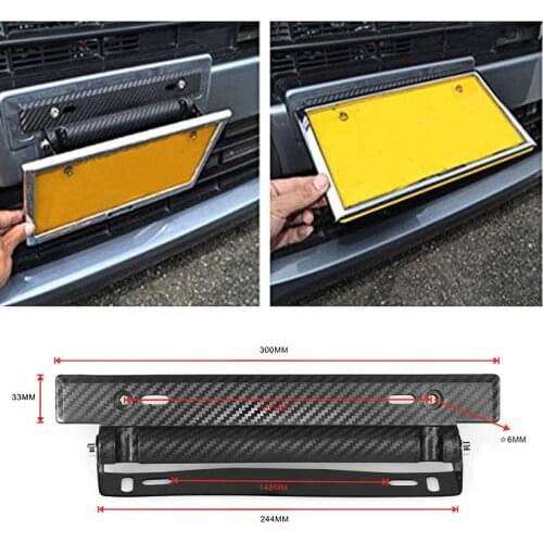 Free delivery 1PC Universal Racing Carbon Fiber Adjustable Number Car License Plate Frame Holder Drop shipping