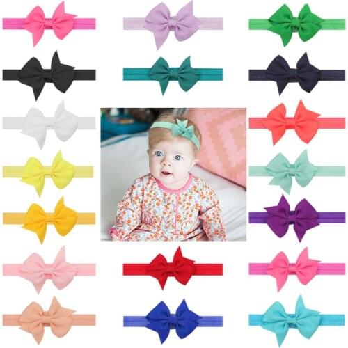 Baby Girl Bowknot Headband Solid Color Nylon Hair Band Fashion Children Headwear Baby Hair Accessories резинки для волос детям