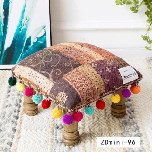 Stitching Retro Bohemian Childrens Stool Soft Bag Shoe Changing Stool Coffee Table Creative Exotic Small Bench