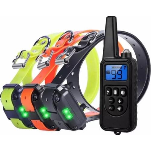 Electric Dog Training with LCD Display Collar Waterproof Rechargeable Bark-stop Remote Control Collars for Shock Vibration Sound