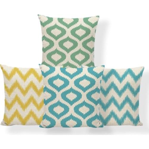 Geometry Quatrefoil Cushion Covers Ikat Line Pillow Case Cover Farmhouse Style Hotel Decorativa Throw Pillow Cover 45*45 Burlap