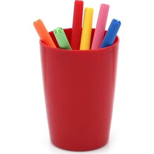 HK50248A3-K SIA Pen Holder Red Color Melamine Office Supply 8x8x11cm 320ml