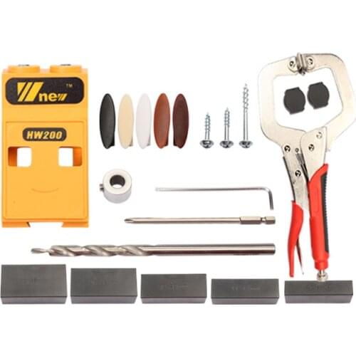 Mini Style Pocket Hole Jig Kit System For Wood Working & Joinery + Step Drill Bit & Accessories with Dust Extraction System