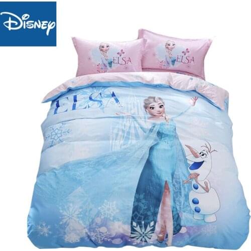 Disney frozen comforter bedding sets queen size duvet covers full bed spreads fitted sheet 3-5pcs kids birthday present cartoon