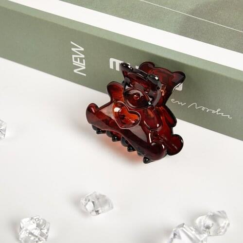 Hairy Claw Korean Kawaii Bear Hair Clip Claw Clamp For Women Girls Kids Hairpin Crab Headband Hair Washface Accessories Headwear