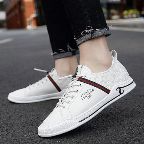 Sneakers Streetwear Fashion Leather Shoes Mens Causal Italian Spring Casual Sneaker Breathable White Men Black Slip On Sport