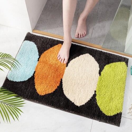 Lemon Series Home Bath Mat 3 Seconds Water Absorbent Microfiber Flocking Foot Mat Toilet Door Mat Non-slip Bathroom Rug