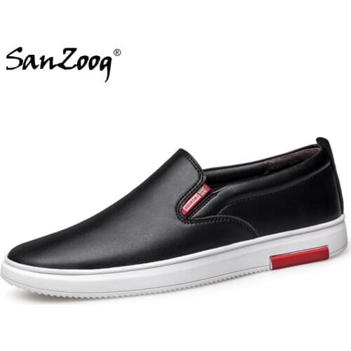 Summer Men Slip On Genuine Leather Loafers Spring Casual Fashion Trendy Flat Shoes Loafer Lofer