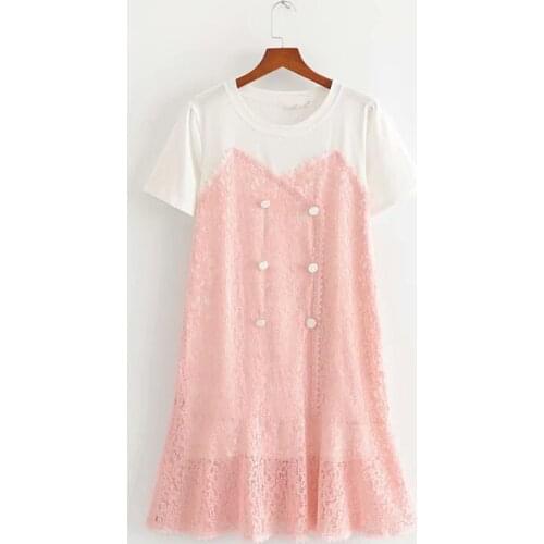 Floral mini lace dress women high waist short sleeve summer casual dress short dress vestidos mujer