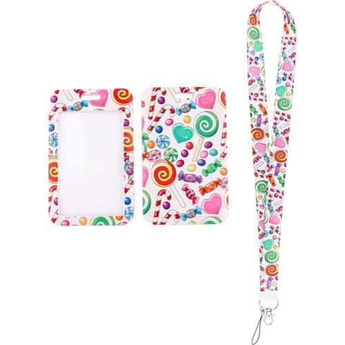 24pcs/lot MD975 DMLSKY Fashion Cartoon Lollipop Neckneck Lanyard Key ID Card Strap Multifunction Mobile Phone Decoration For Kid