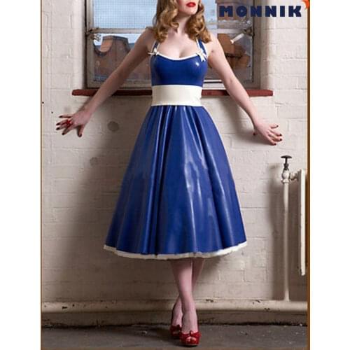 MONNIK latexSexy Latex Dresses Rubber Gowns for Girl Evening Party Wear Women formal dress