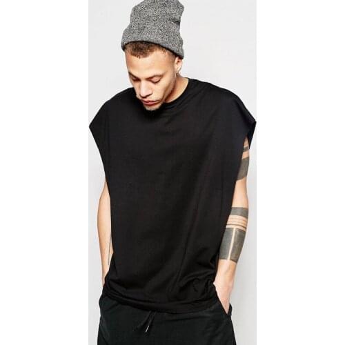 Mens loose sports T-shirt high street trend hip-hop solid color shirt round neck personality mens clothing