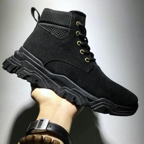 Men Boots 2019 Autumn new high-top tooling shoes Fashion Martin boots Men Lace-up Booties C22-97