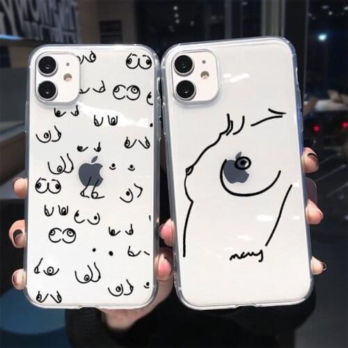 Cartoon Women Boobs Art Print Soft Case For iPhones 12 Pro Max 11 Pro Max 6 6s 7 8 Plus SE 2020 X XR XS Max Silicone Cover Coque