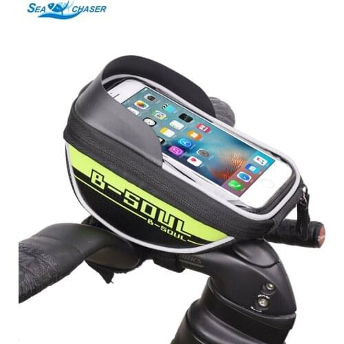 NEW Bike Bicycle Phone Bag 6 Inch Rainproof TPU Touch Screen Cell Phone Holder Bicycle Handlebar Bags MTB Frame Pouch Case