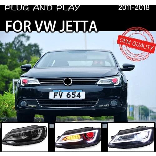 Head Lamp For Car VW Jetta 2011-2018 Jetta mk6 mk7 Headlights Fog Light Day Running Light DRL H7 LED Bi Xenon Bulb Car Accessory
