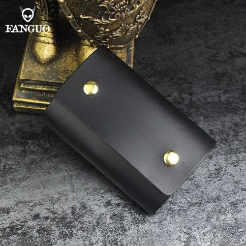 Portable Genuine Leather Housekeeper Storage Pouch Car Keychain Key Holder Bag Case Unisex Wallet Cover Bag Mini Key Wallet