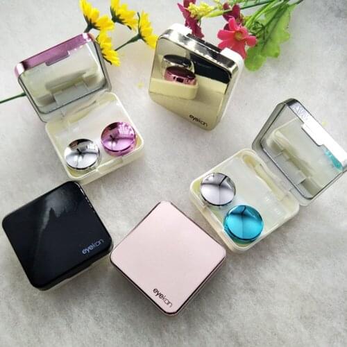 Portable Mini Simple Contact Lens Travel Case Box Container Kit Set Holder With Mirror