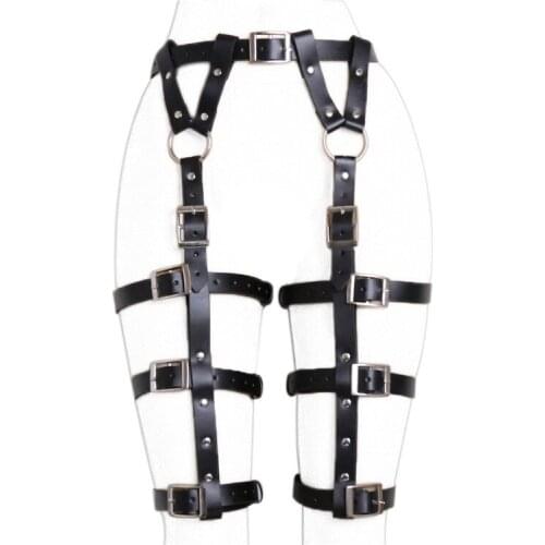 PU Leather Harness Waist Body Belts For Women Sexy Garters Stockings Leggings Bondage Adjustable Suspender Pants Belt sex toys