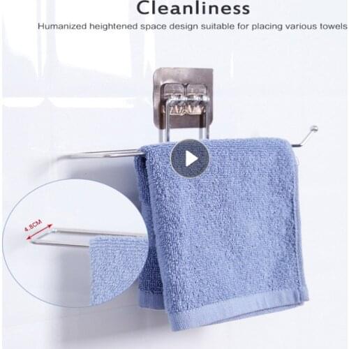 Self adhesive Towel Holder Rack Kitchen Under Cabinet Towel Cup Paper Hanger Rack Organizer Bathroom Towel Bar Shelf Roll Holder