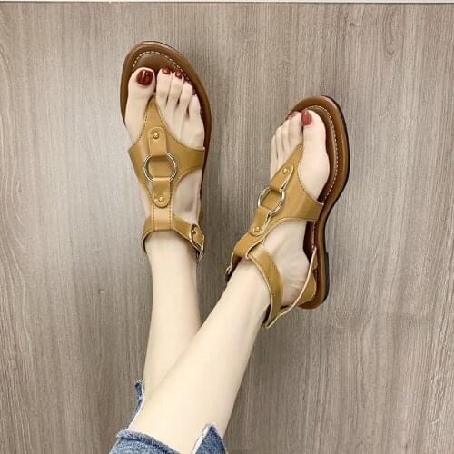 2021 casual summer flat womens sandals gladiator open toe casual and comfortable outdoor beach sandals large